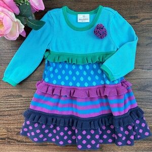 Hanna Andersson sweater dress with ruffled skirt, size 80/2T